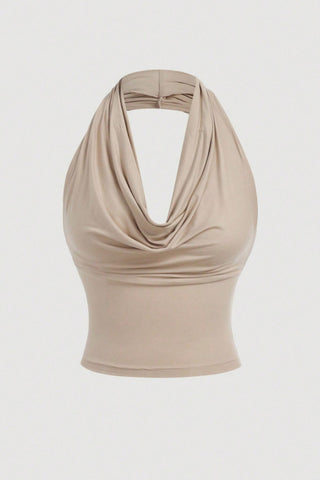 Draped Halter Tank Top