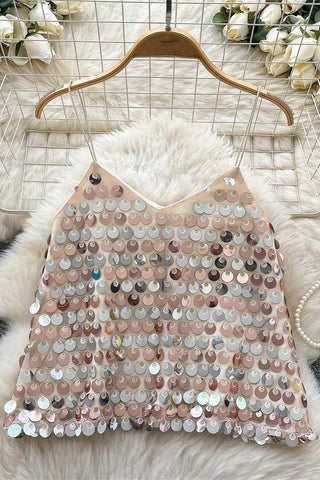 Sequin Embellished Tank Top