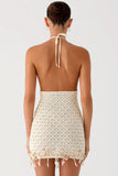 Halter Neck Crochet Cover-Up Dress
