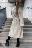 Belted Faux Shearling-Lined Coat