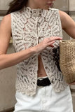 Sleeveless Crochet Lace Vest