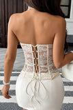 Strapless Lace Bustier Top
