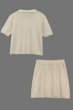 Button-Front Knit Skirt Set