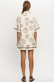 Paisley Print Shirt and Mini Skirt Set