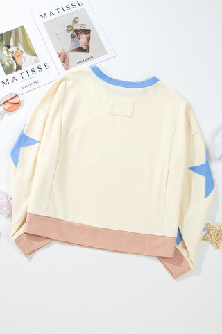 Star Patched Top with Baseball Graphic