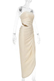 Elegant Draped Strapless Dress