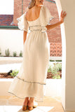 Ruffle Trim Maxi Dress