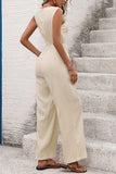 Sleeveless Drawstring Jumpsuit