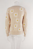 Button-Front Floral Cardigan