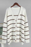 Striped Button-Front Cardigan