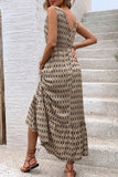 Patterned Sleeveless Maxi Dress