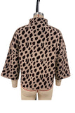 Leopard Pattern Mock Neck Sweater
