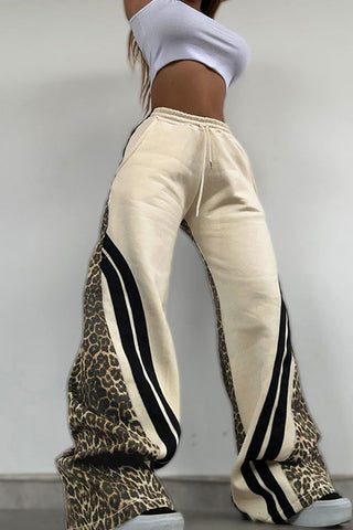 Stylish Wide-Leg Patterned Casual Pants