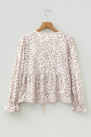 Floral Tie-Front Blouse