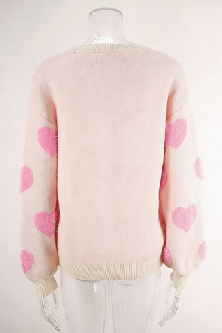 Heart Patterned Cozy Sweater