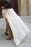 Layered Ruffle Asymmetric High-Low Skirt
