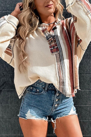 Casual Striped Oversized Sweatshirt