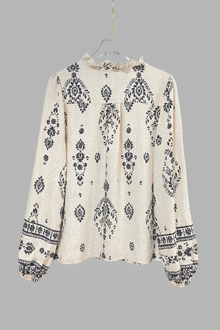 Boho-Inspired Button-Front Blouse