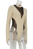 Mesh-V Plunge Bodysuit