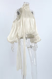 Off-Shoulder Pleated Blouse