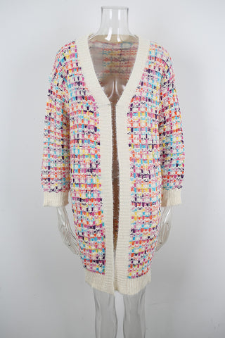 Open-Front Textured Cardigan