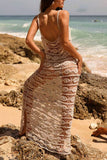 Spaghetti Strap Sheer Beach Maxi Dress