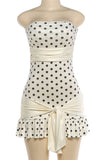 Strapless Polka Dot Casual Dress