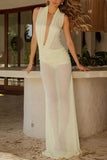 Draped Halter Neck Casual Dress