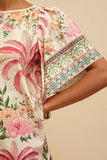 Tropical Print Casual Mini Dress