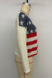 Off-Shoulder Flag Sweater
