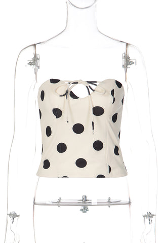 Polka Dot Strapless Tank Top