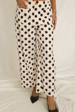 Polka Dot Wide-Leg Casual Pants