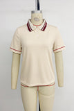 Striped Collar Polo T-Shirt