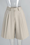 Pleated Wide-Leg Casual Shorts
