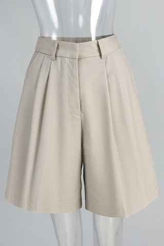 Pleated Wide-Leg Casual Shorts