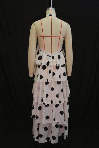 Tiered Polka Dot Halter Dress