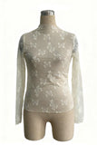 Floral Mesh Long-Sleeve Top