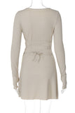 Long Sleeve Casual Mini Dress