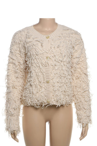 Textured Button-Up Cardigan Sweater