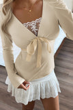 Bow-Accent Long Sleeve T-Shirt
