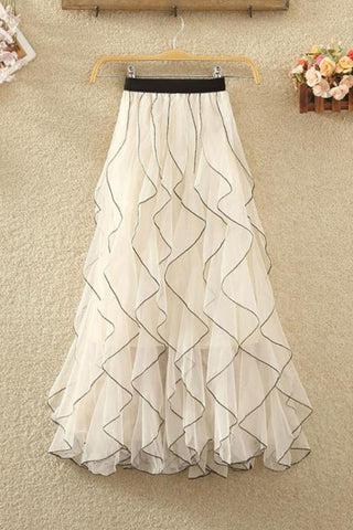 Layered Ruffle Casual Skirt