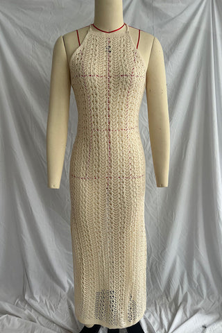 Open-Back Crochet Beach Dress