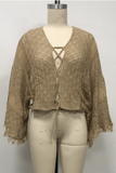 Lace Knit Open-Front Cover-Up