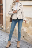 Double-Breasted Ruffle Collar Jacket