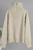 Zipper Knit Pullover Sweater