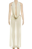 Elegant Draped Skirt Set