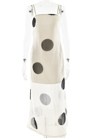 Polka Dot Sheer Overlay Dress