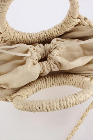Elegant Woven Handbag with Bow Details
