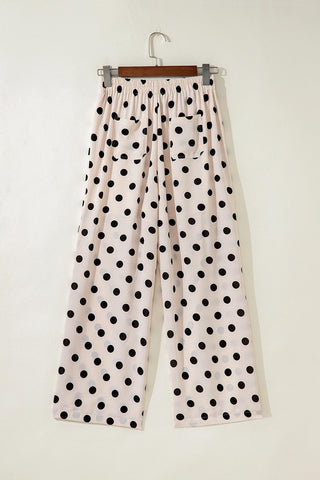 Polka Dot Patched Pocket Pants