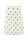 Polka Dot Midi Skirt with Ruffle Hem